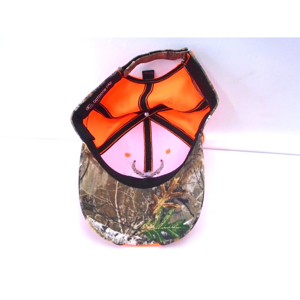 Reeltree Edge MEEMOS Blaze Orange Hunting Hat Cap Camo Trim Embroidered NWT - Picture 8 of 11